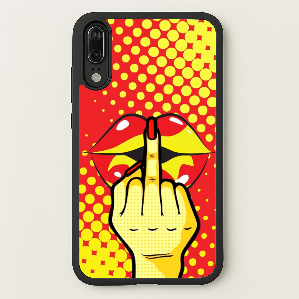 Middle Finger Kiss - Pop Art - Pop Art Phone Case for Huawei P20