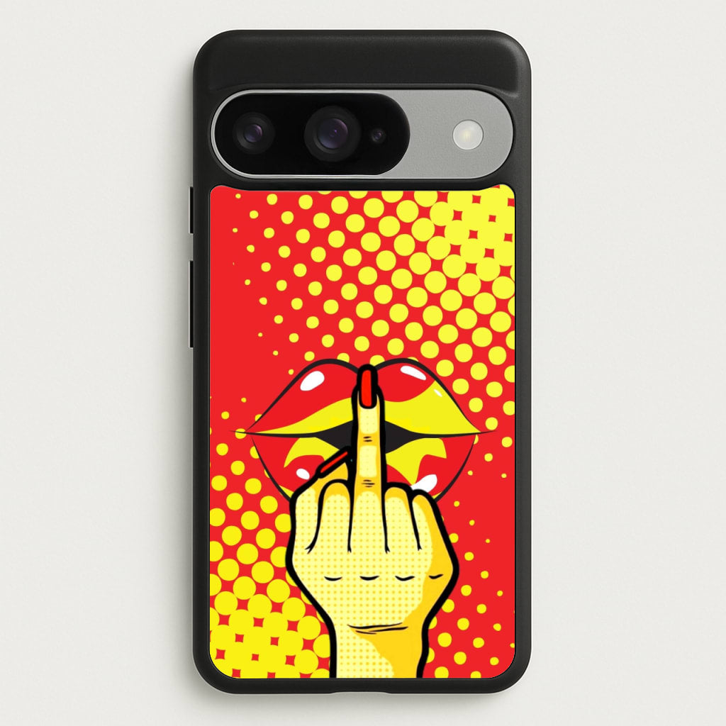 Middle Finger Kiss - Pop Art Phone Case for Google Pixel 10 / 10 Pro