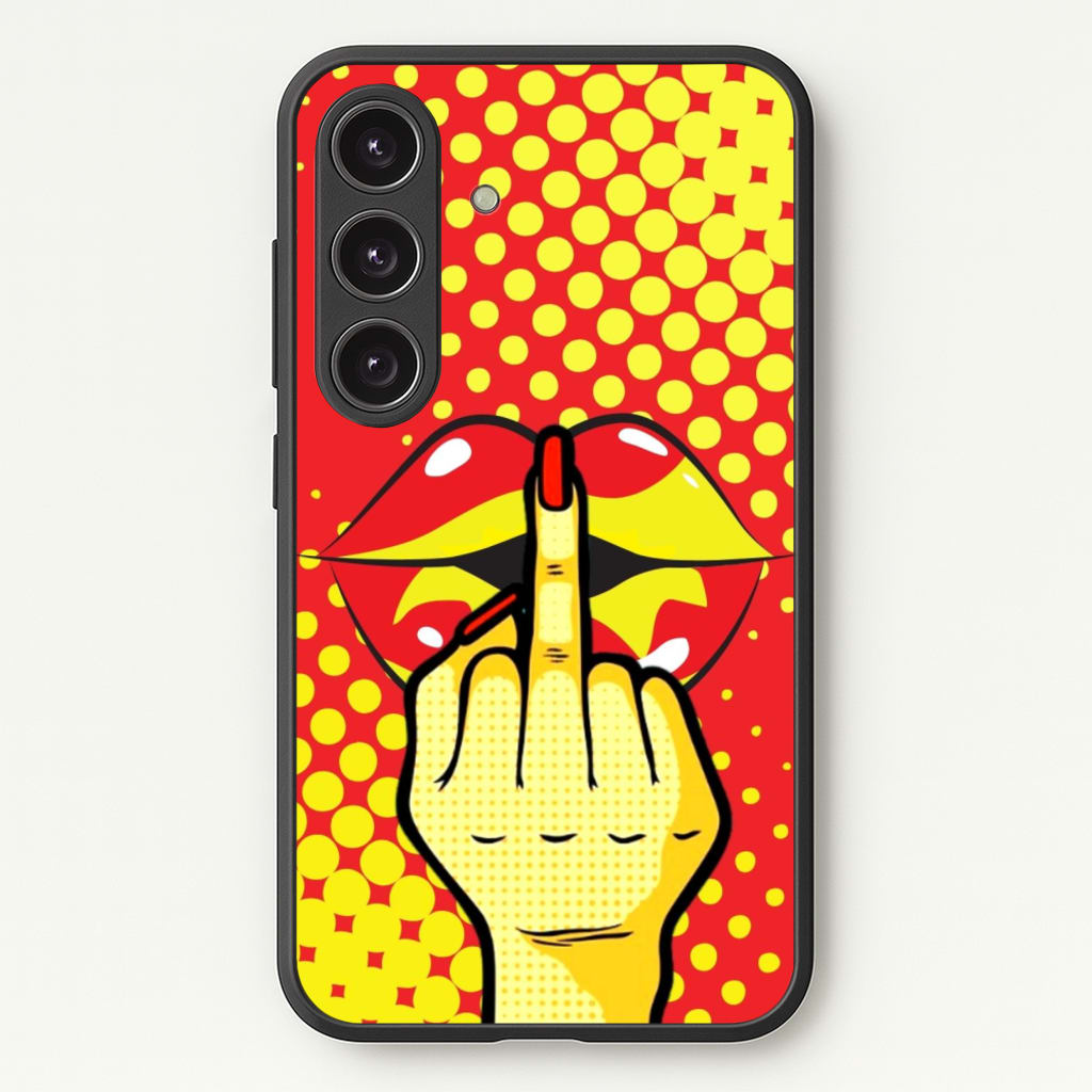 Middle Finger Kiss - Pop Art - Pop Art Phone Case for Galaxy S25