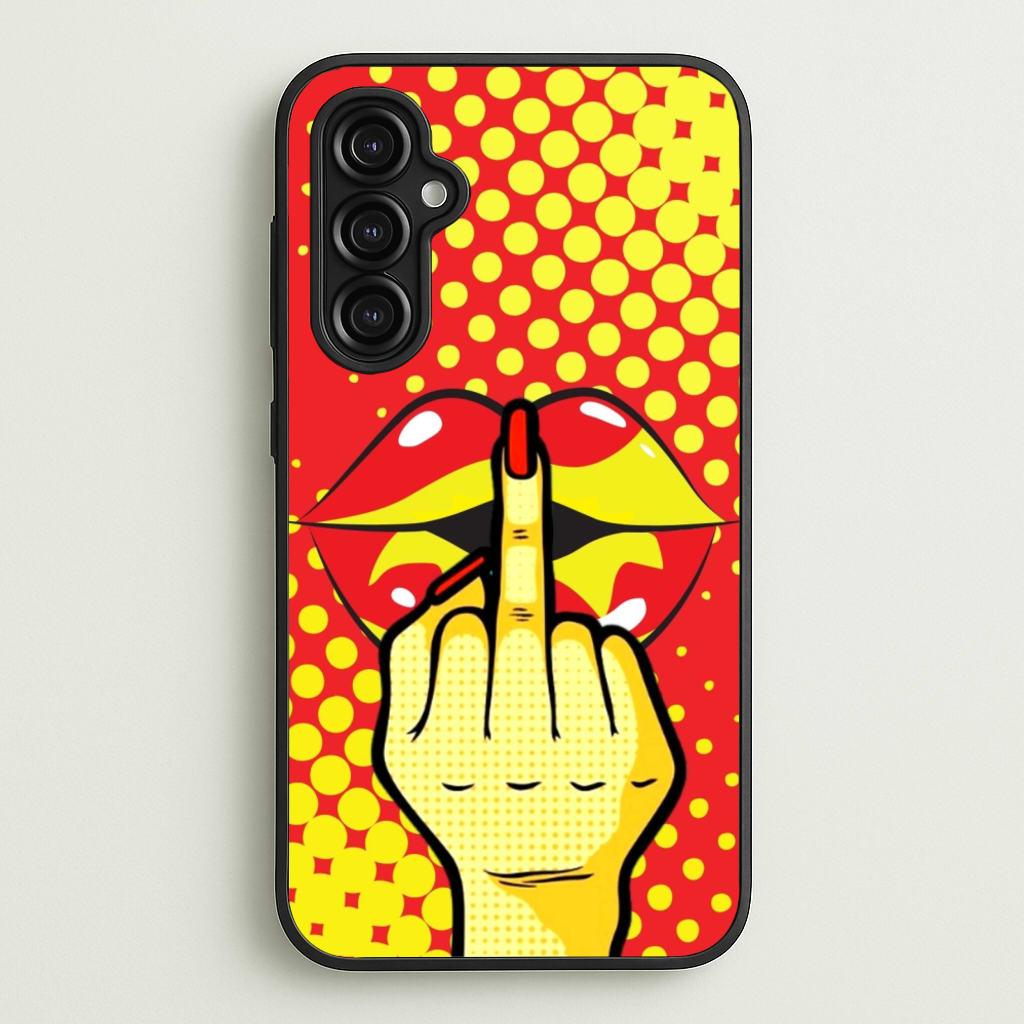 Middle Finger Kiss - Pop Art - Pop Art Phone Case for Galaxy A14