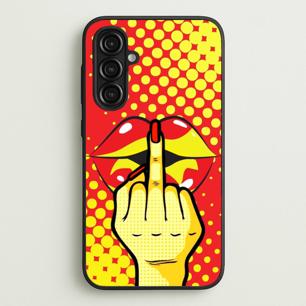 Middle Finger Kiss - Pop Art - Pop Art Phone Case for Galaxy A16