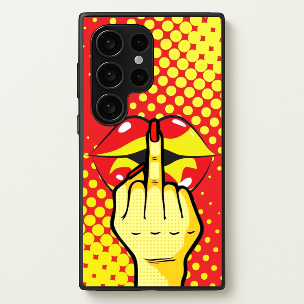 Middle Finger Kiss - Pop Art - Pop Art Phone Case for Galaxy S24 Ultra