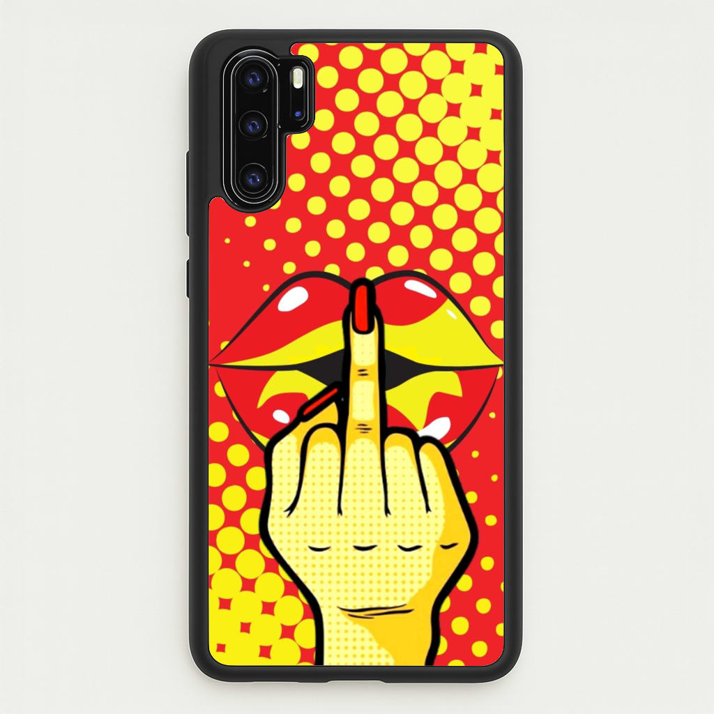 Middle Finger Kiss - Pop Art - Pop Art Phone Case for Huawei P30 Pro