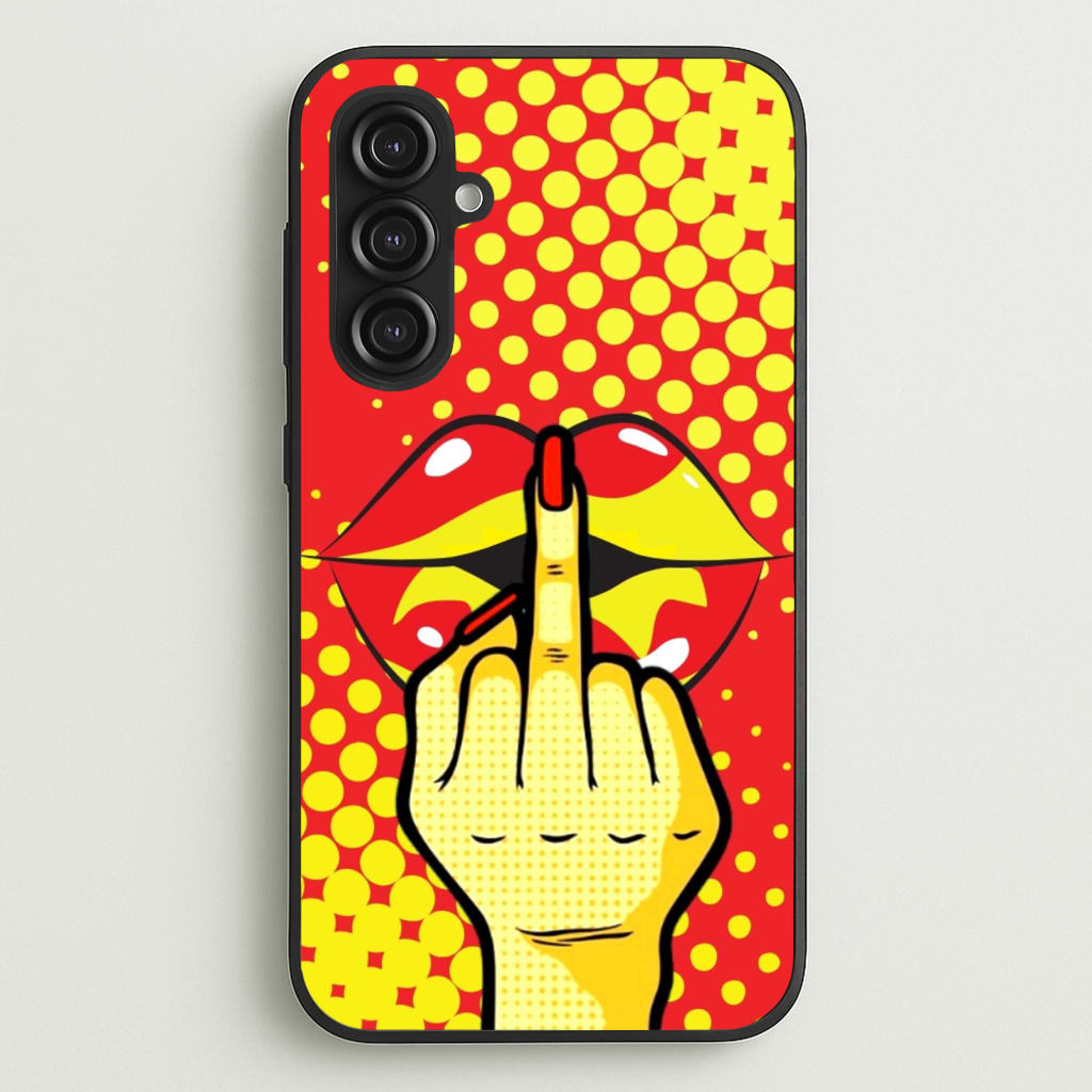 Middle Finger Kiss - Pop Art - Pop Art Phone Case for Galaxy S23FE