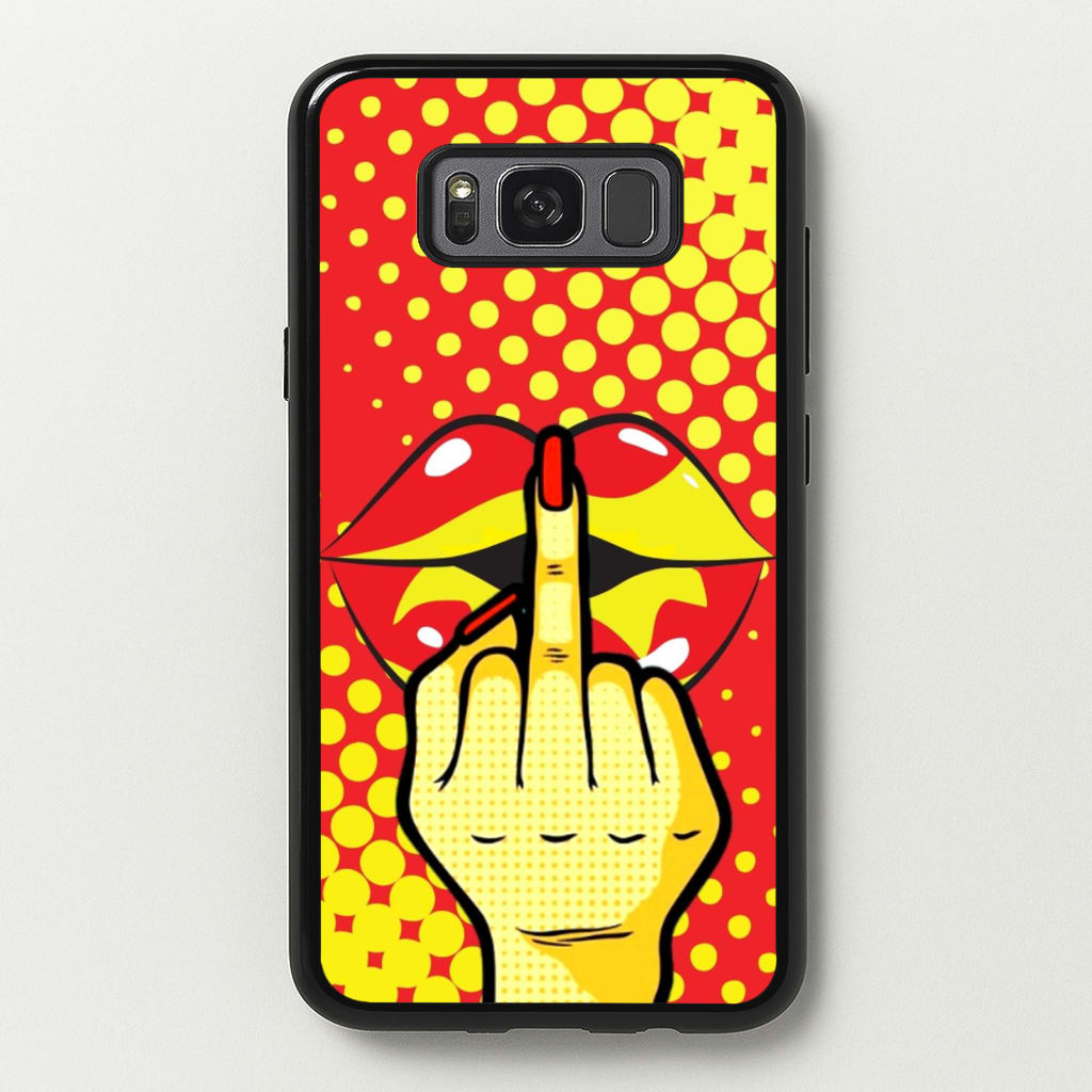 Middle Finger Kiss - Pop Art - Pop Art Phone Case for Galaxy S8 Plus