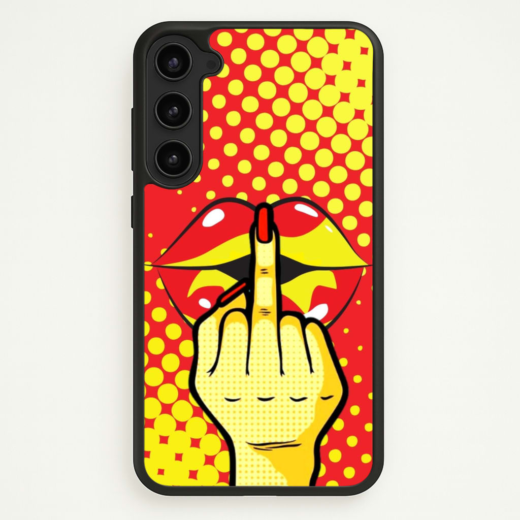 Middle Finger Kiss - Pop Art - Pop Art Phone Case for Galaxy S23