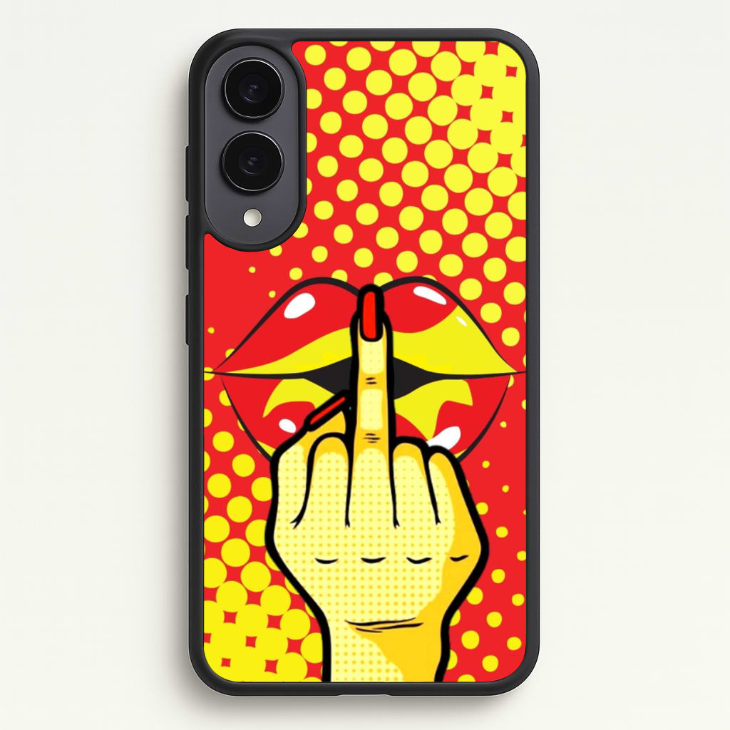 Middle Finger Kiss - Pop Art - Pop Art Phone Case for Galaxy S25 Edge