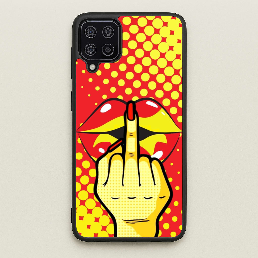 Middle Finger Kiss - Pop Art - Pop Art Phone Case for Galaxy A12