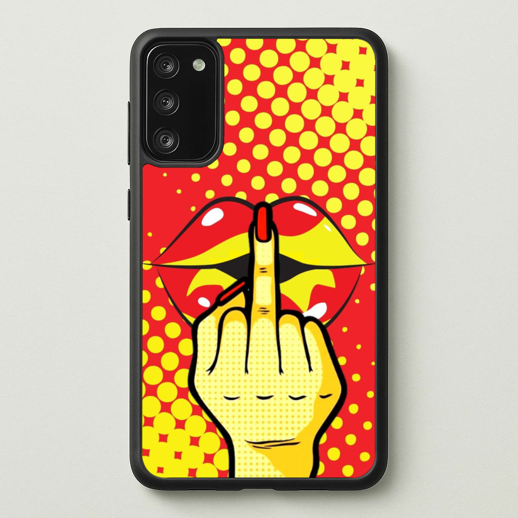 Middle Finger Kiss - Pop Art - Pop Art Phone Case for Galaxy S20