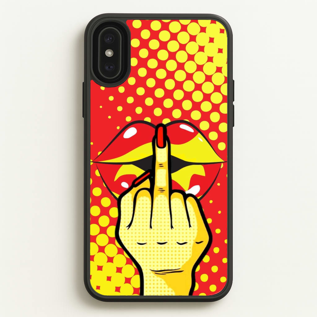 Middle Finger Kiss - Pop Art - Pop Art Phone Case for iPhone XS Max