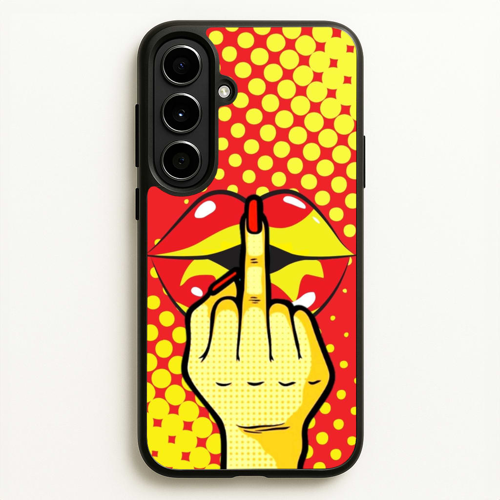 Middle Finger Kiss - Pop Art - Pop Art Phone Case for Galaxy A56