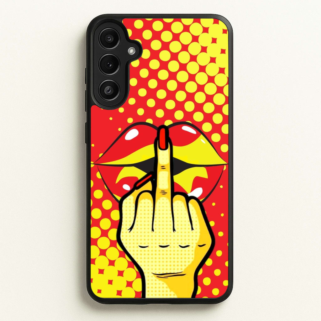 Middle Finger Kiss - Pop Art - Pop Art Phone Case for Galaxy A34