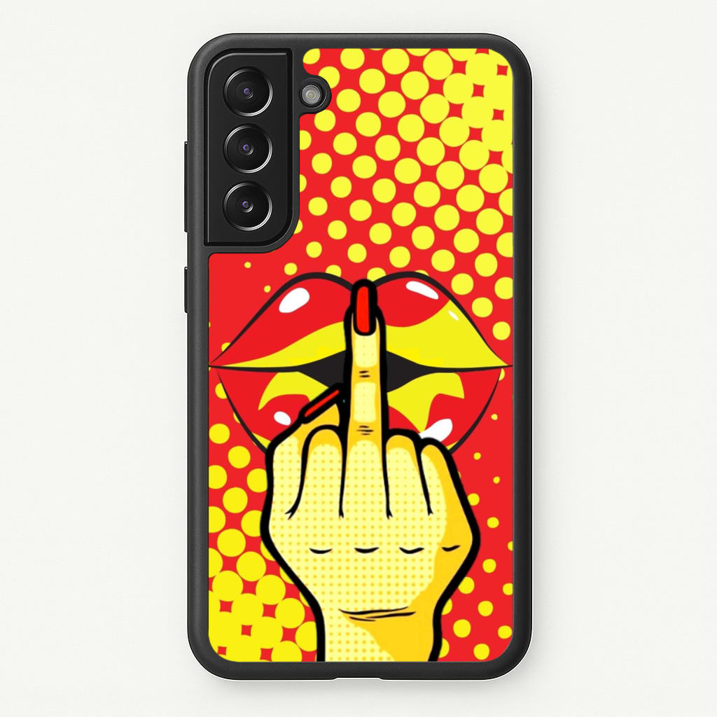 Middle Finger Kiss - Pop Art - Pop Art Phone Case for Galaxy S21FE