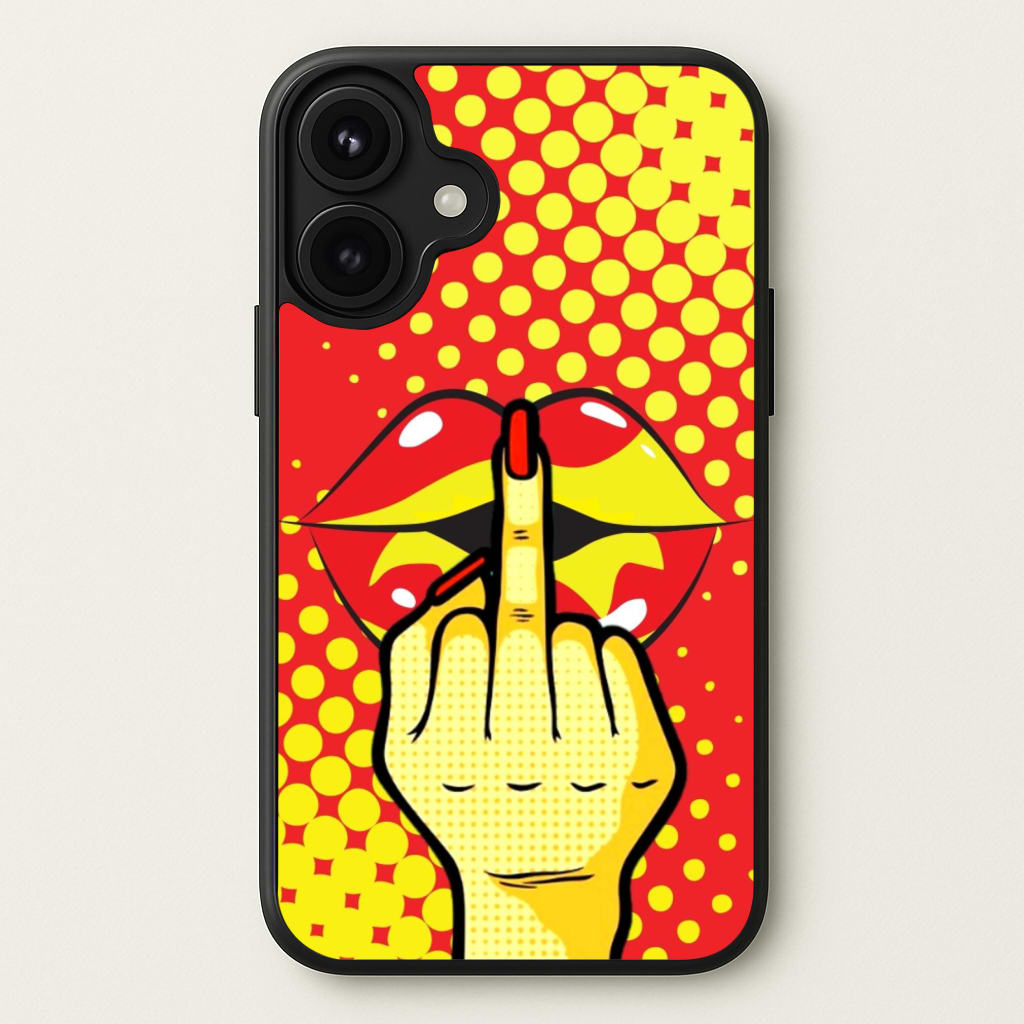 Middle Finger Kiss - Pop Art Phone Case for iPhone 17