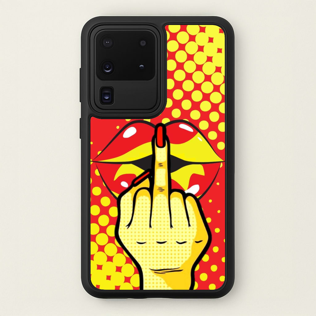Middle Finger Kiss - Pop Art - Pop Art Phone Case for Galaxy S20 Ultra