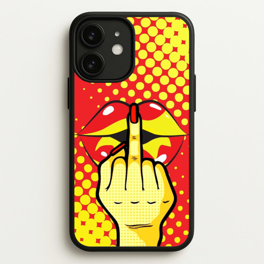 Middle Finger Kiss - Pop Art - Pop Art Phone Case for iPhone 11