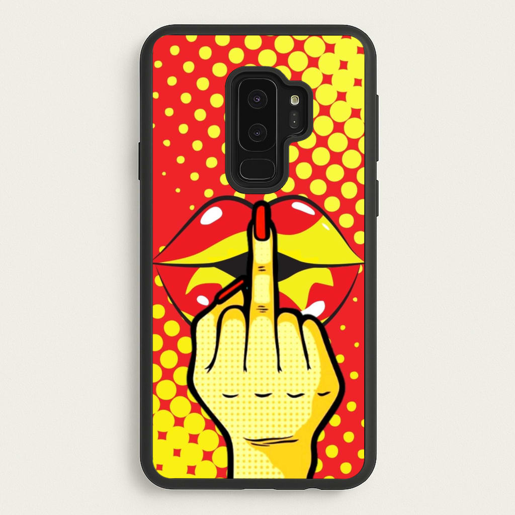 Middle Finger Kiss - Pop Art - Pop Art Phone Case for Galaxy S9 Plus