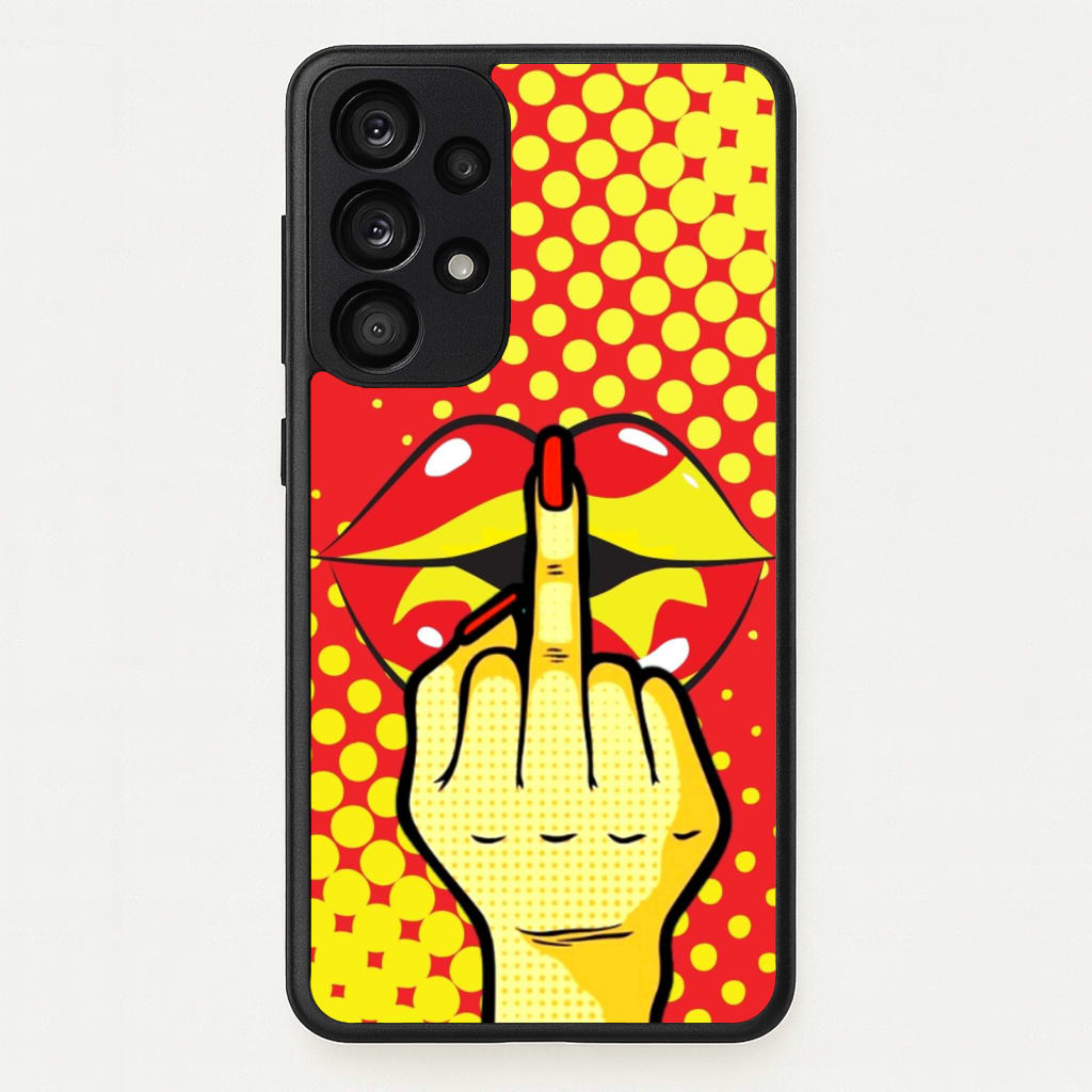 Middle Finger Kiss - Pop Art - Pop Art Phone Case for Galaxy A53
