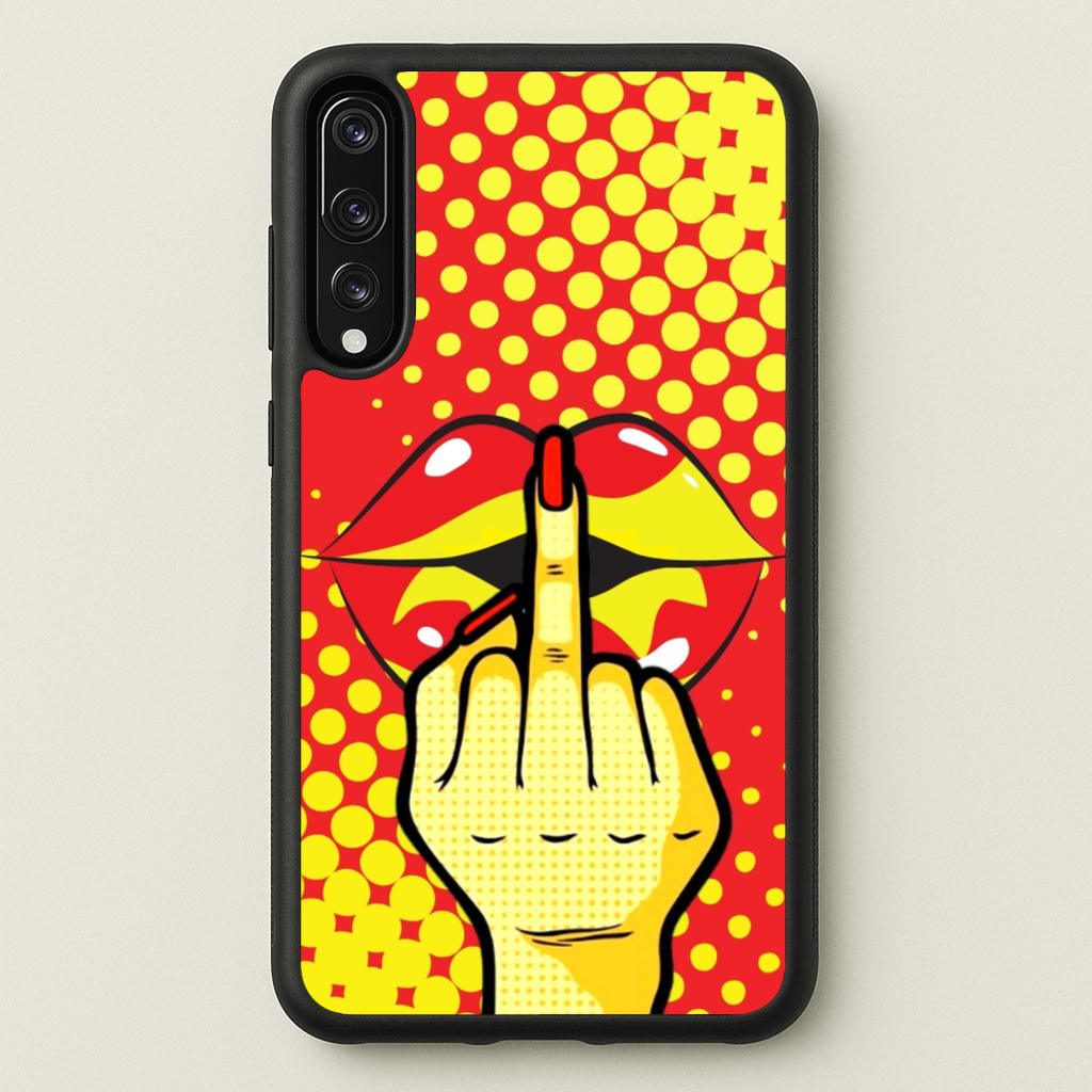 Middle Finger Kiss - Pop Art - Pop Art Phone Case for Huawei P20 Pro
