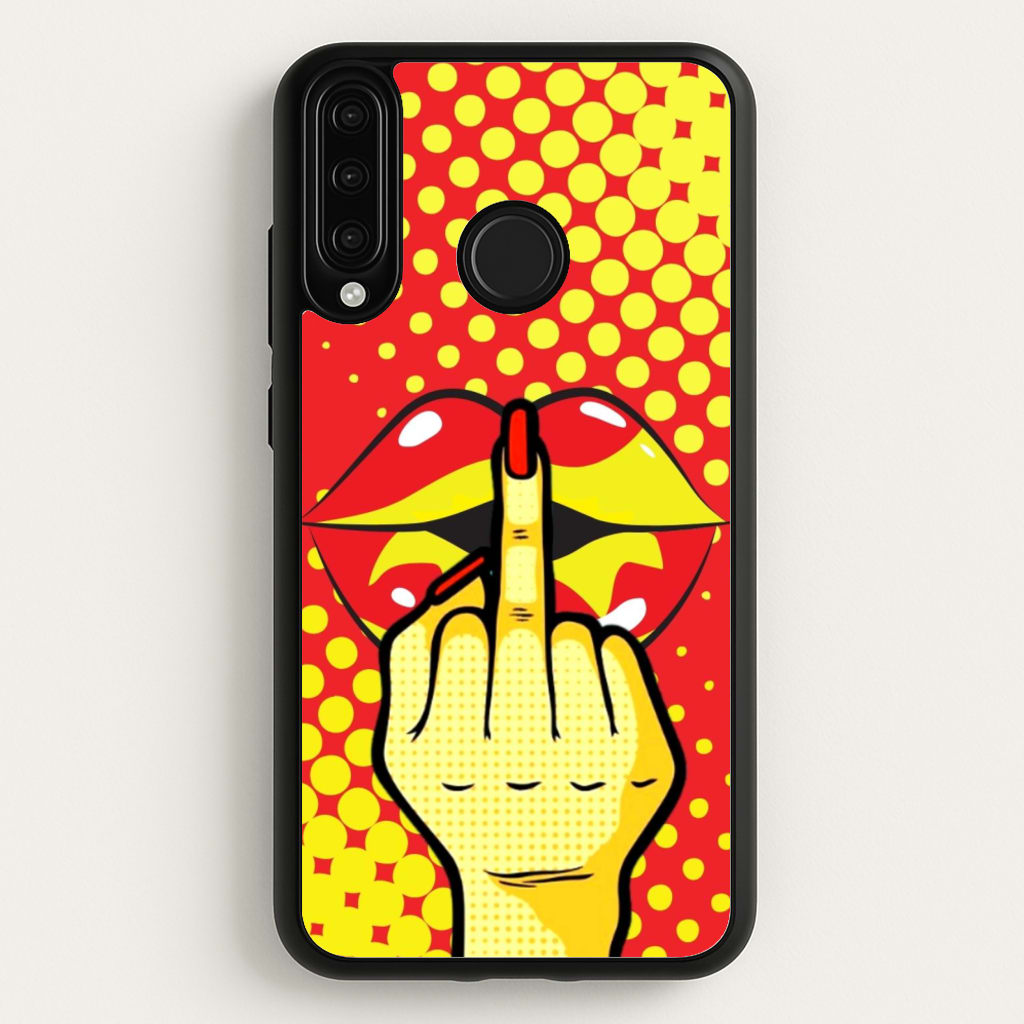 Middle Finger Kiss - Pop Art - Pop Art Phone Case for Huawei P30 Lite