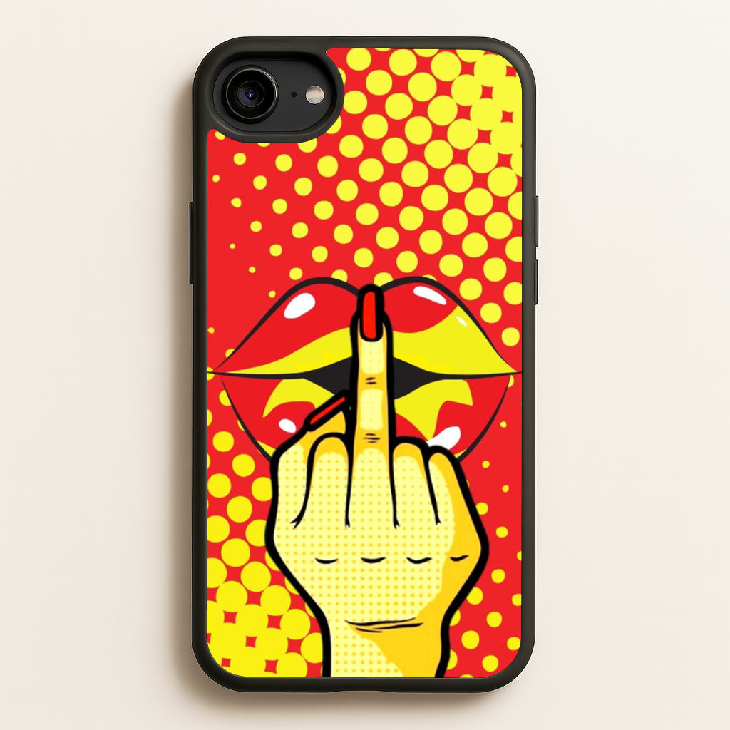 Middle Finger Kiss - Pop Art - Pop Art Phone Case for iPhone 6 / 7 / 8 / SE