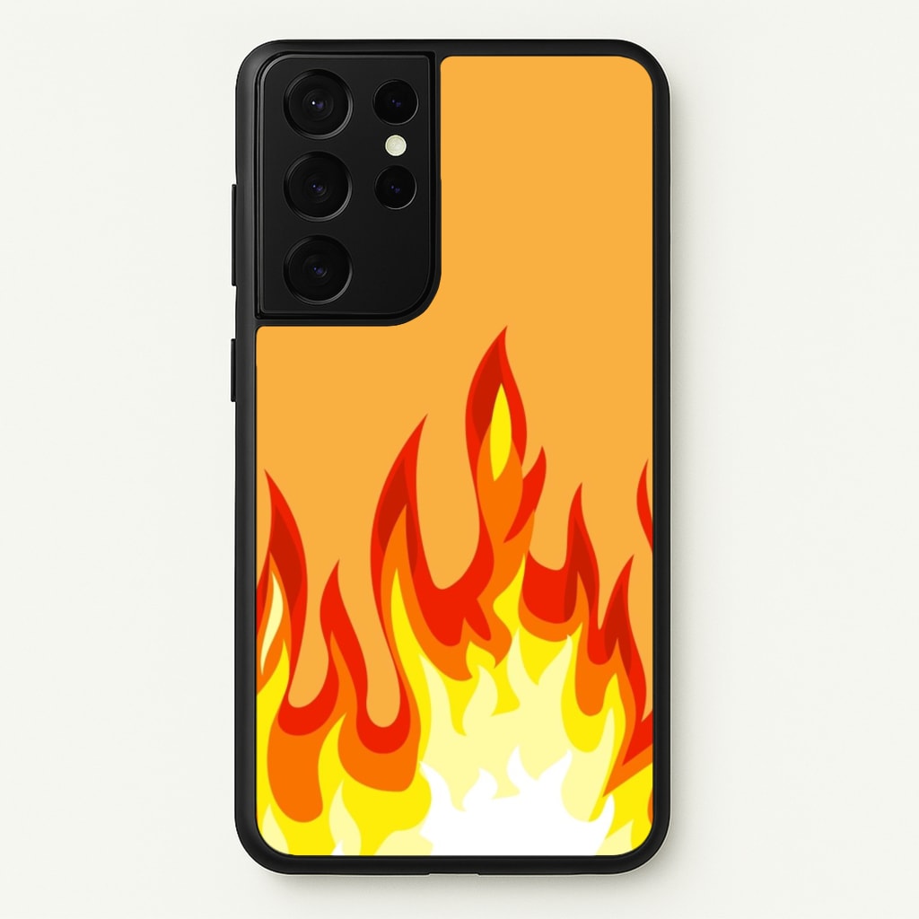 Orange Flame - Flame Phone Case for Galaxy S21 Ultra