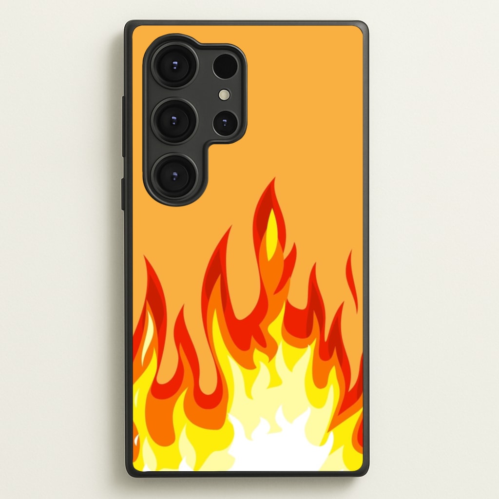 Orange Flame - Flame Phone Case for Galaxy S25 Ultra