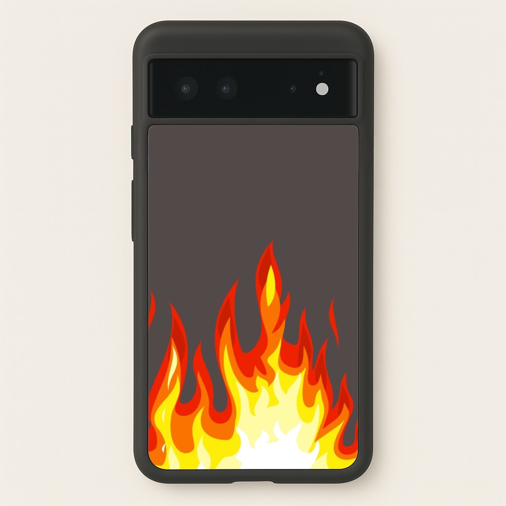 Grey Flame - Flame Phone Case for Google Pixel 6