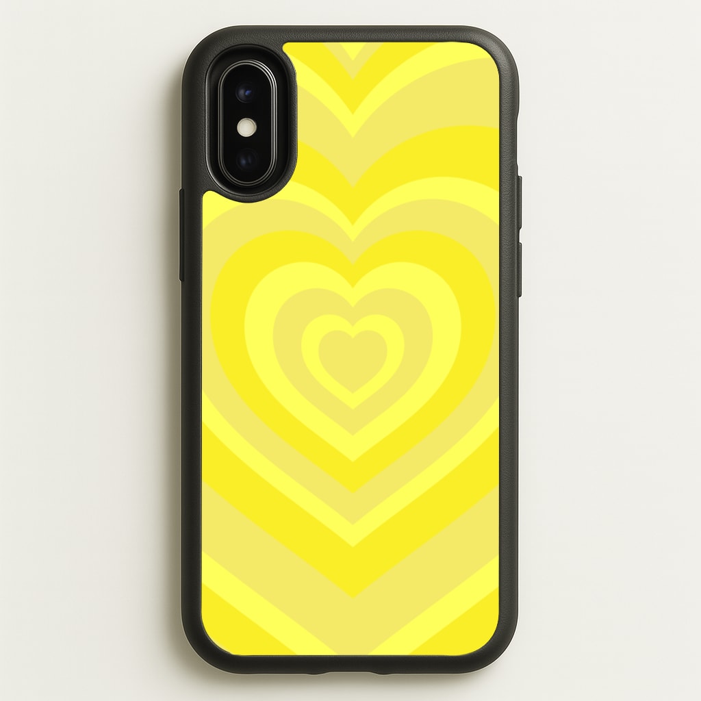 Yellow - Colourful Hearts - Colourful Hearts Phone Case for iPhone X / XS