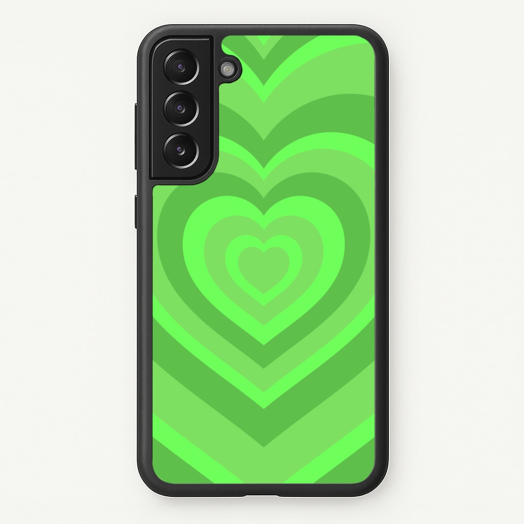 Green - Colourful Hearts - Colourful Hearts Phone Case for Galaxy S21FE