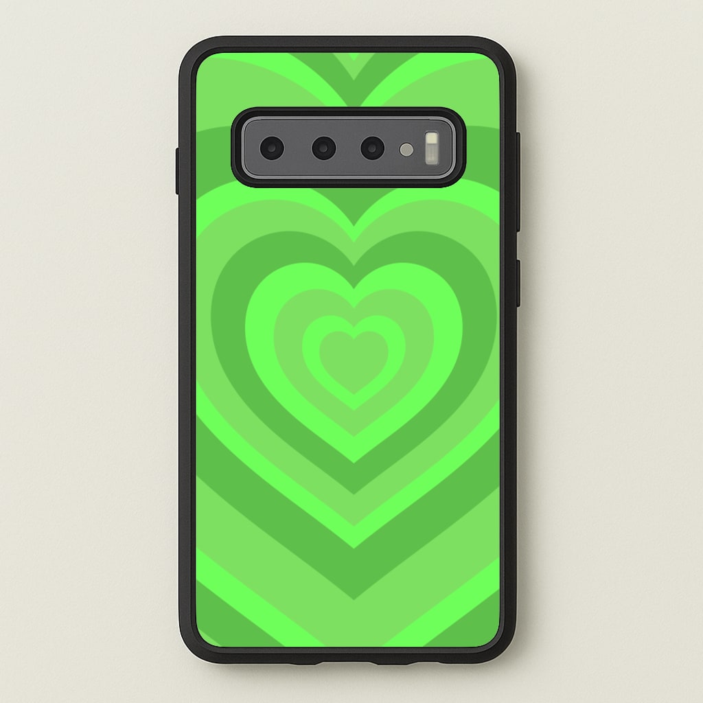 Green - Colourful Hearts - Colourful Hearts Phone Case for Galaxy S10 Plus