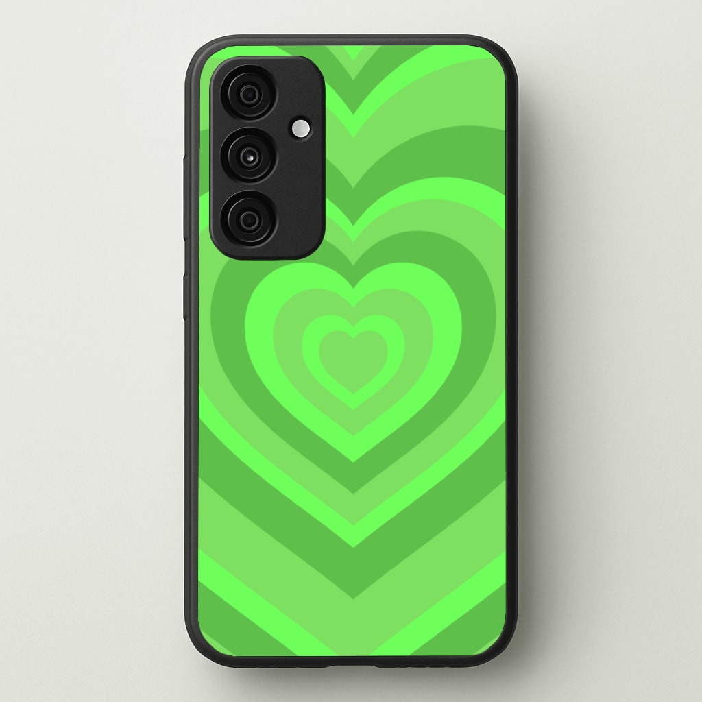 Green - Colourful Hearts - Colourful Hearts Phone Case for Galaxy A55