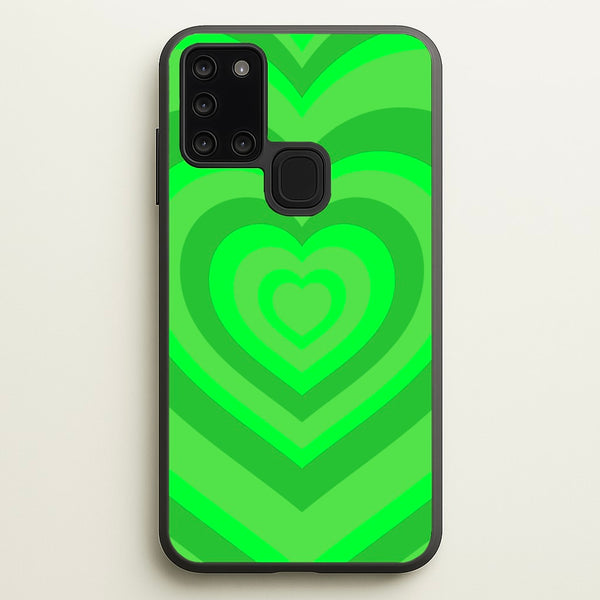 Green - Colourful Hearts - Colourful Hearts Phone Case for Galaxy A21s