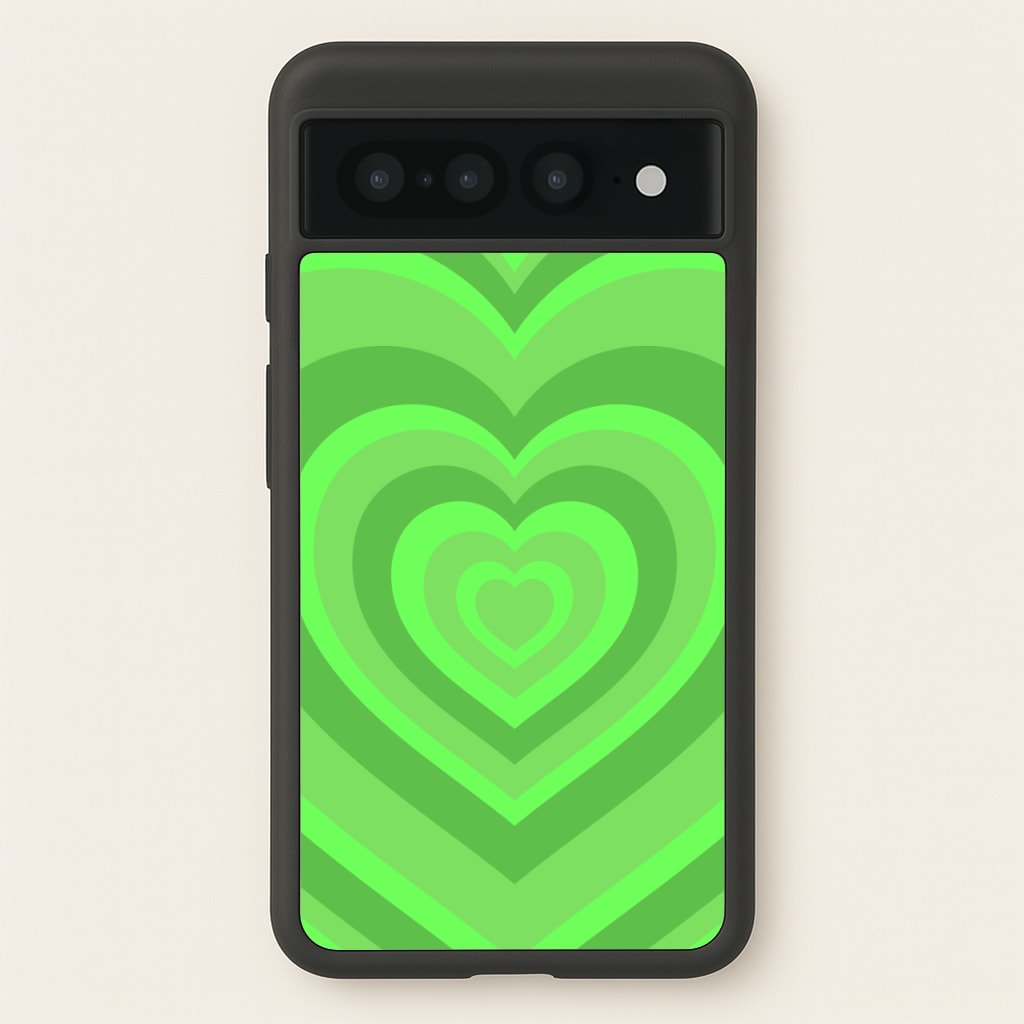 Green - Colourful Hearts - Colourful Hearts Phone Case for Google Pixel 7 Pro