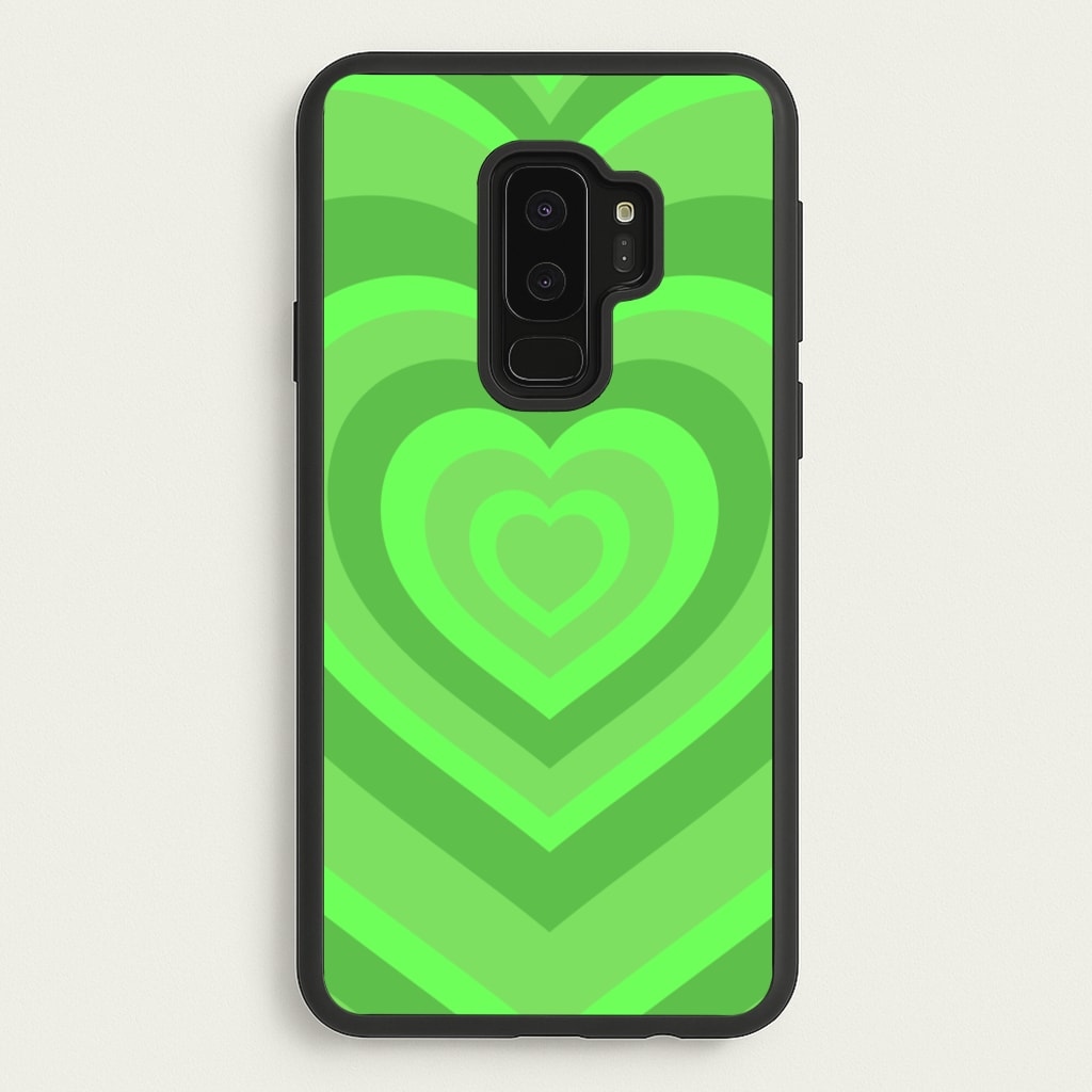 Green - Colourful Hearts - Colourful Hearts Phone Case for Galaxy S9 Plus