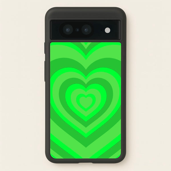 Green - Colourful Hearts - Colourful Hearts Phone Case for Google Pixel 8