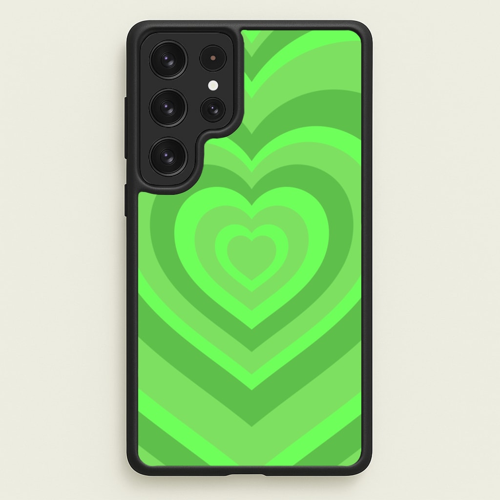 Green - Colourful Hearts - Colourful Hearts Phone Case for Galaxy S22 Ultra