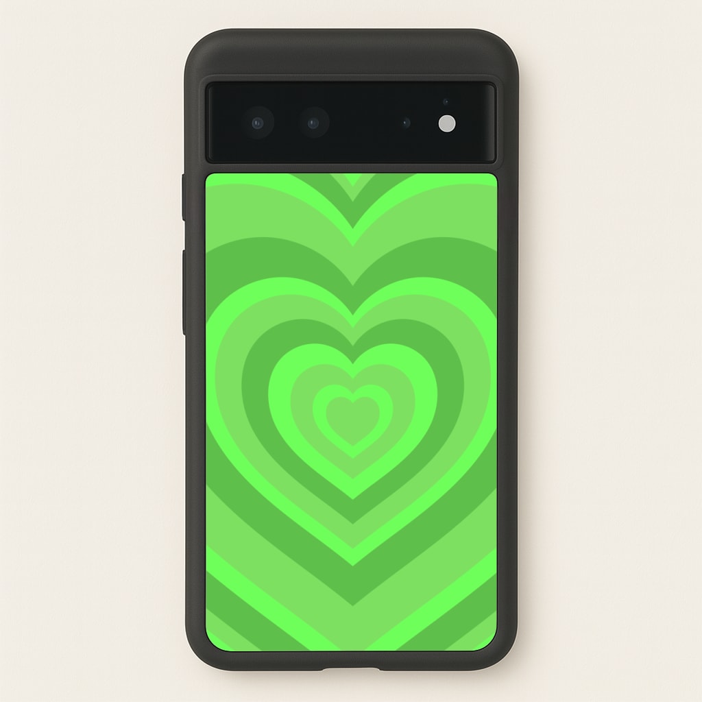 Green - Colourful Hearts - Colourful Hearts Phone Case for Google Pixel 6