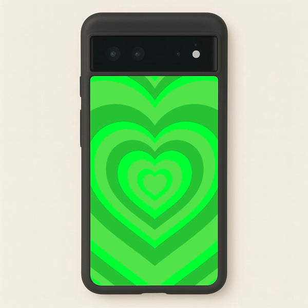 Green - Colourful Hearts - Colourful Hearts Phone Case for Google Pixel 6