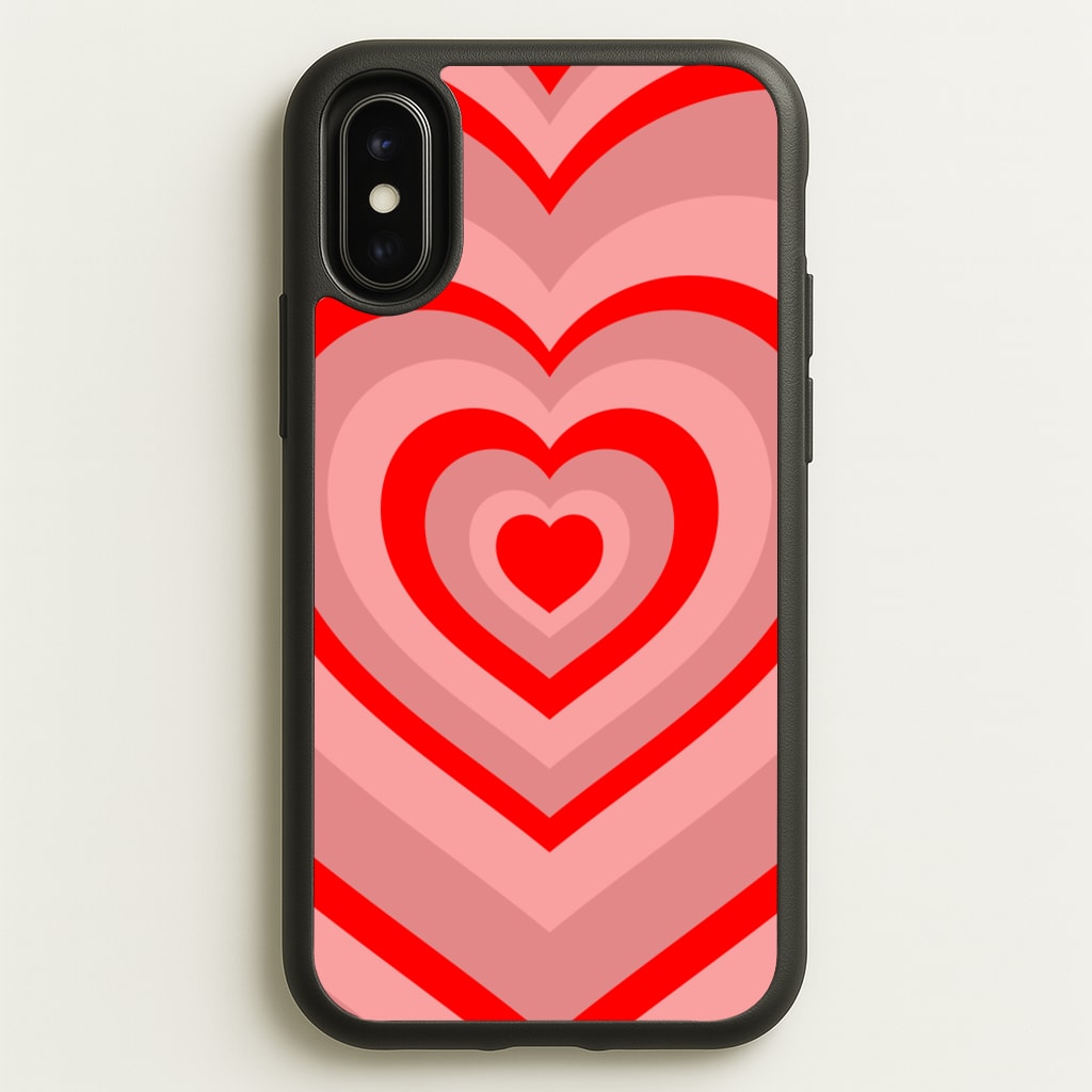 Red - Colourful Hearts - Colourful Hearts Phone Case for iPhone X / XS