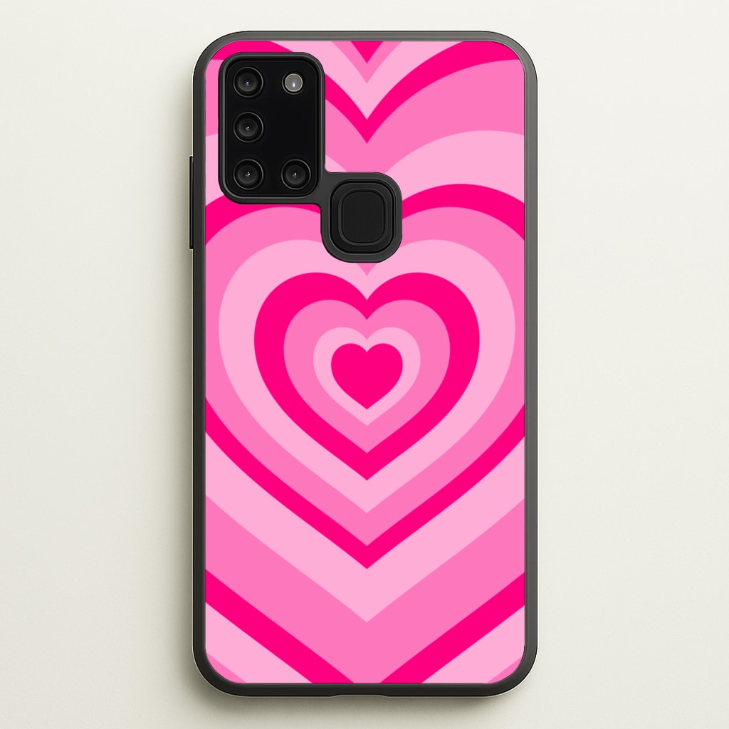 Pink - Colourful Hearts - Christmas Phone Case for Galaxy A21s