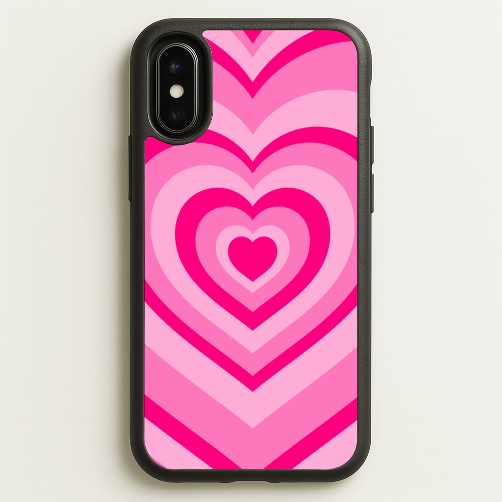 Pink - Colourful Hearts - Christmas Phone Case for iPhone X / XS
