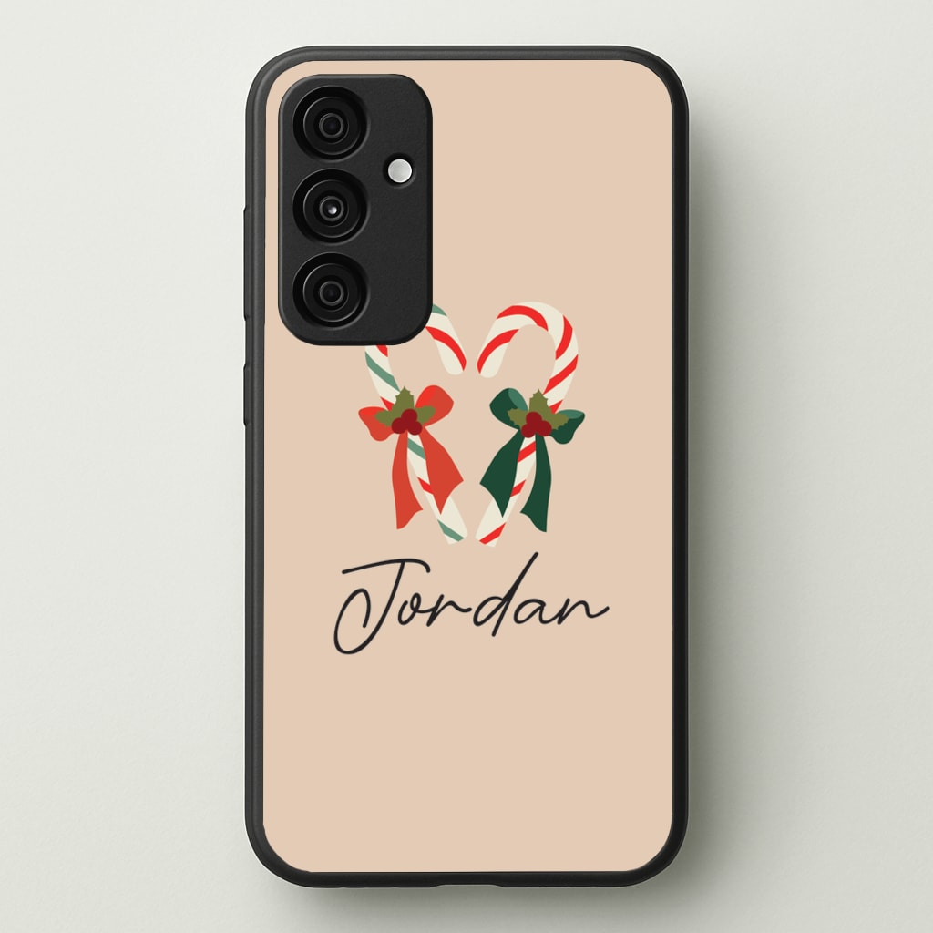 Candycane - Personalised Christmas - Christmas Phone Case for Galaxy A55