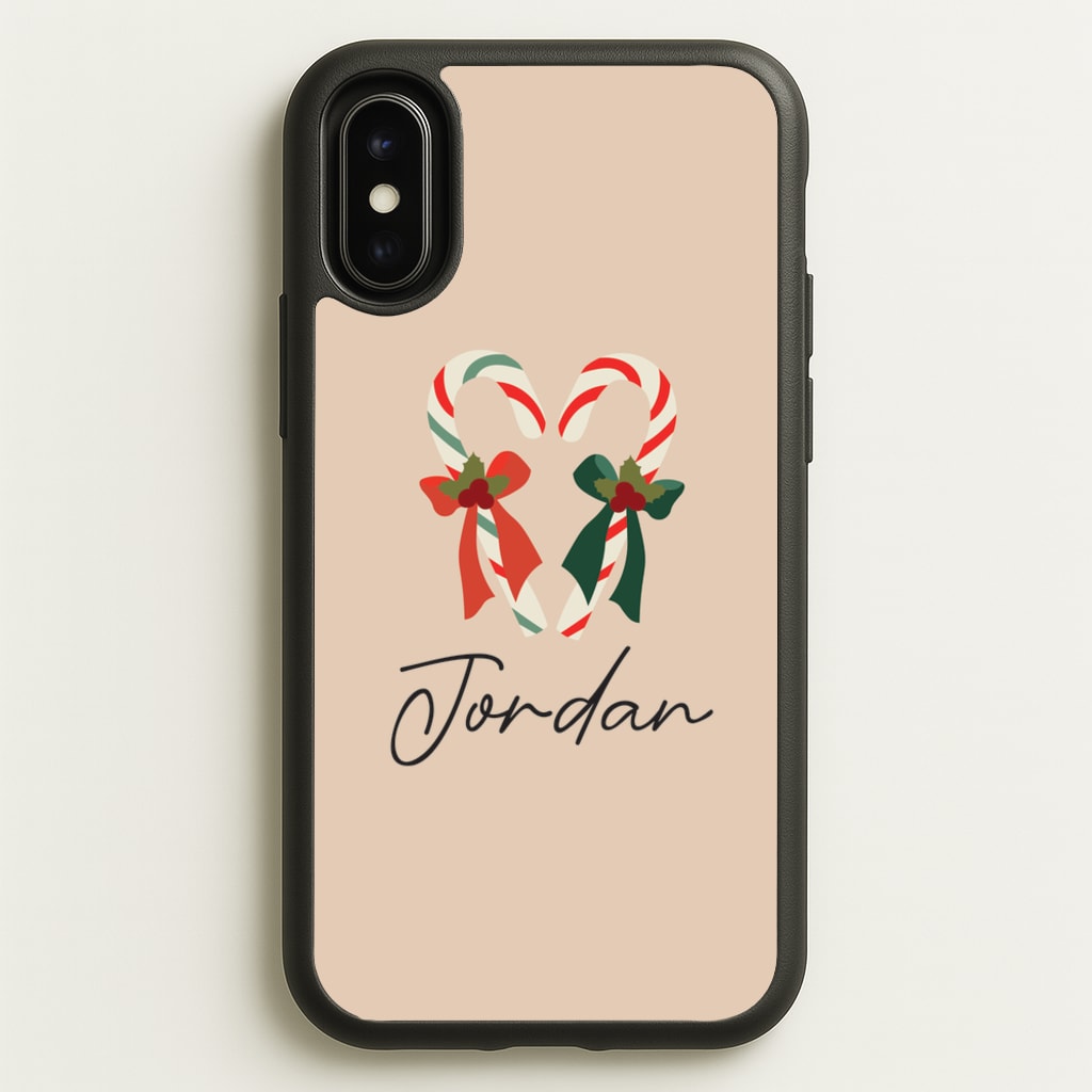 Candycane - Personalised Christmas - Christmas Phone Case for iPhone X / XS