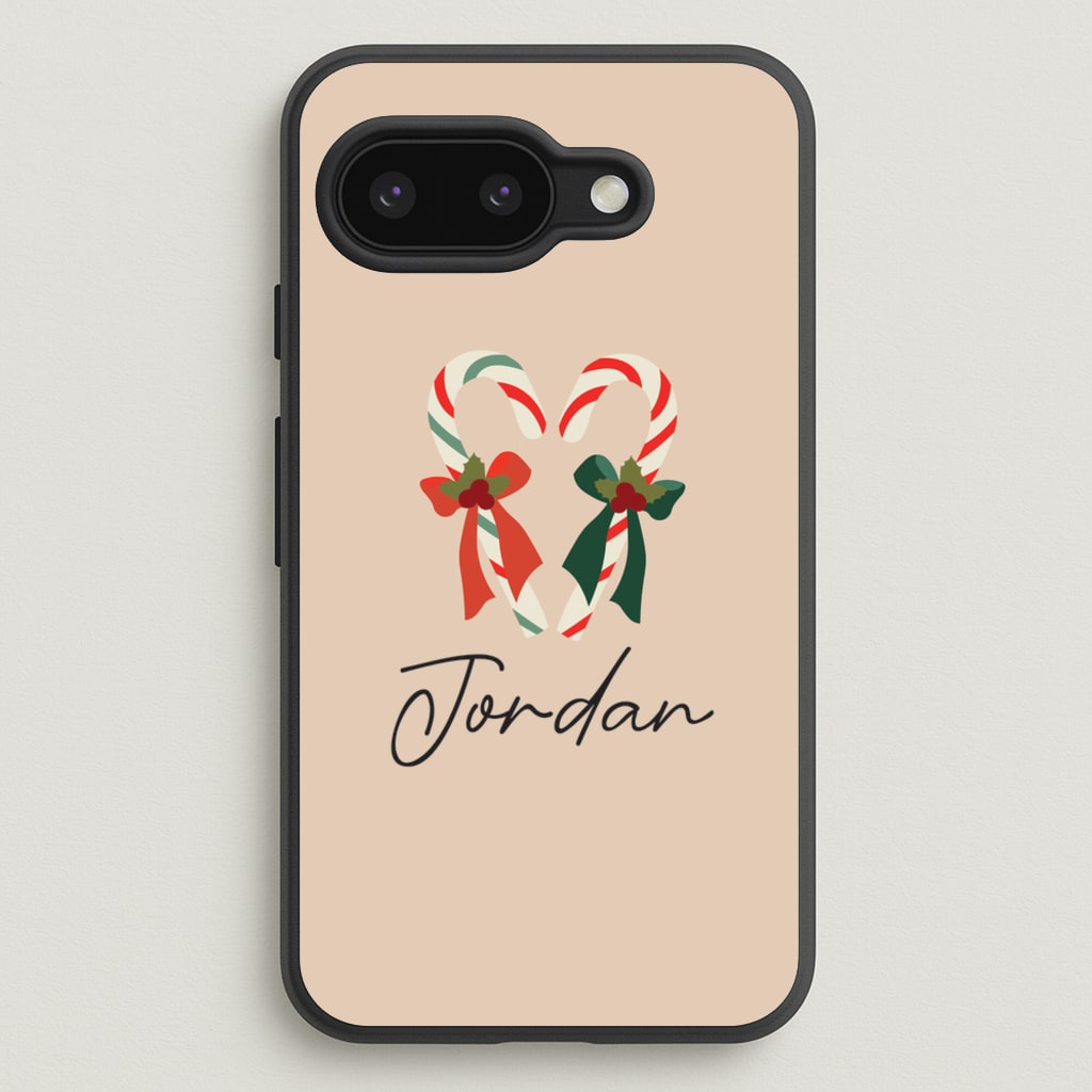 Candycane - Personalised Christmas - Christmas Phone Case for Google Pixel 9a
