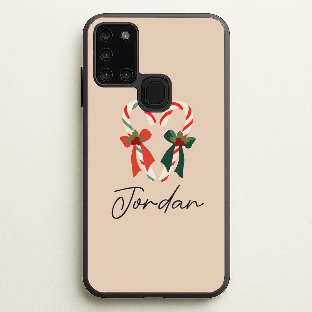 Candycane - Personalised Christmas - Christmas Phone Case for Galaxy A21s
