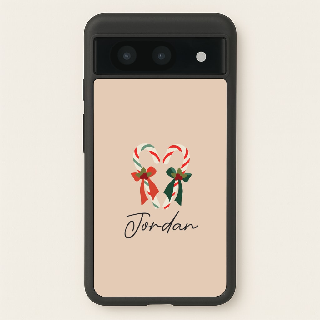 Candycane - Personalised Christmas - Christmas Phone Case for Google Pixel 8a