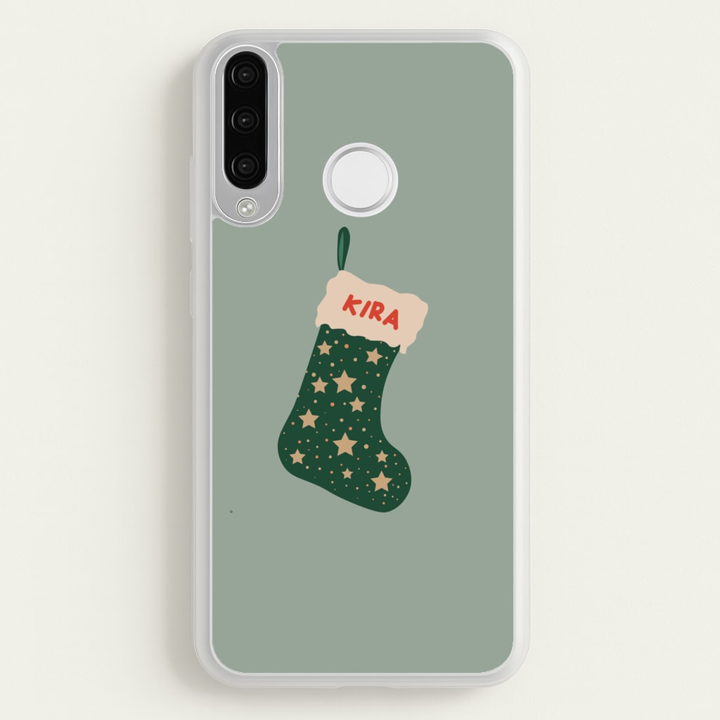 Green Stocking - Personalised Christmas - Christmas Phone Case for Huawei P30 Lite