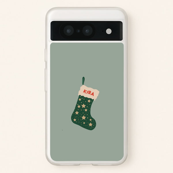 Green Stocking - Personalised Christmas - Christmas Phone Case for Google Pixel 8
