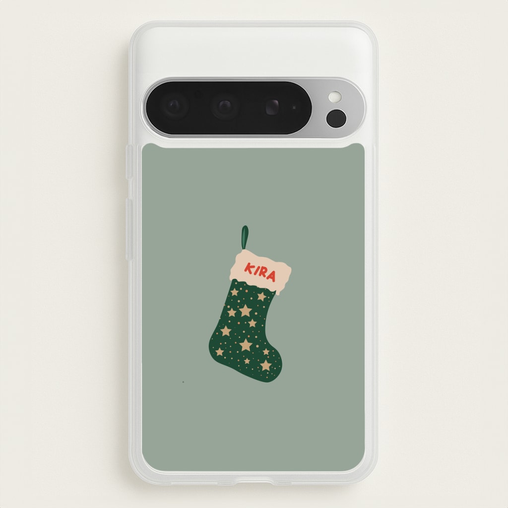 Green Stocking - Personalised Christmas - Christmas Phone Case for Google Pixel 9 Pro XL